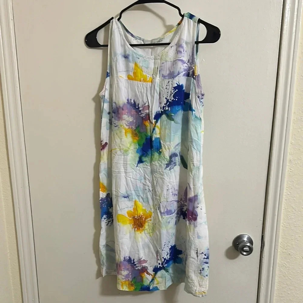 EUC Jams World‎ Hely Heavenly Watercolor Splatter Floral Painted Dress Small